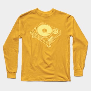 Turntable (Flavescent Yellow Lines) Analog / Music Long Sleeve T-Shirt